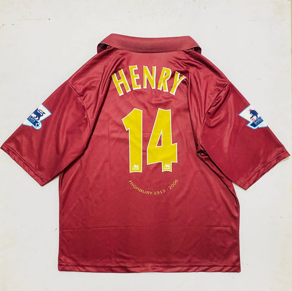ARSENAL 2005/06 RED COLLAR  FIVE SLEVEE - EMBROIDERY
