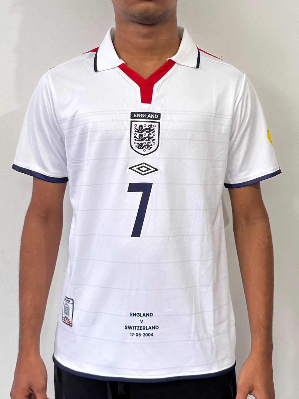 England 2004 POLO Home jersey - Embroidery