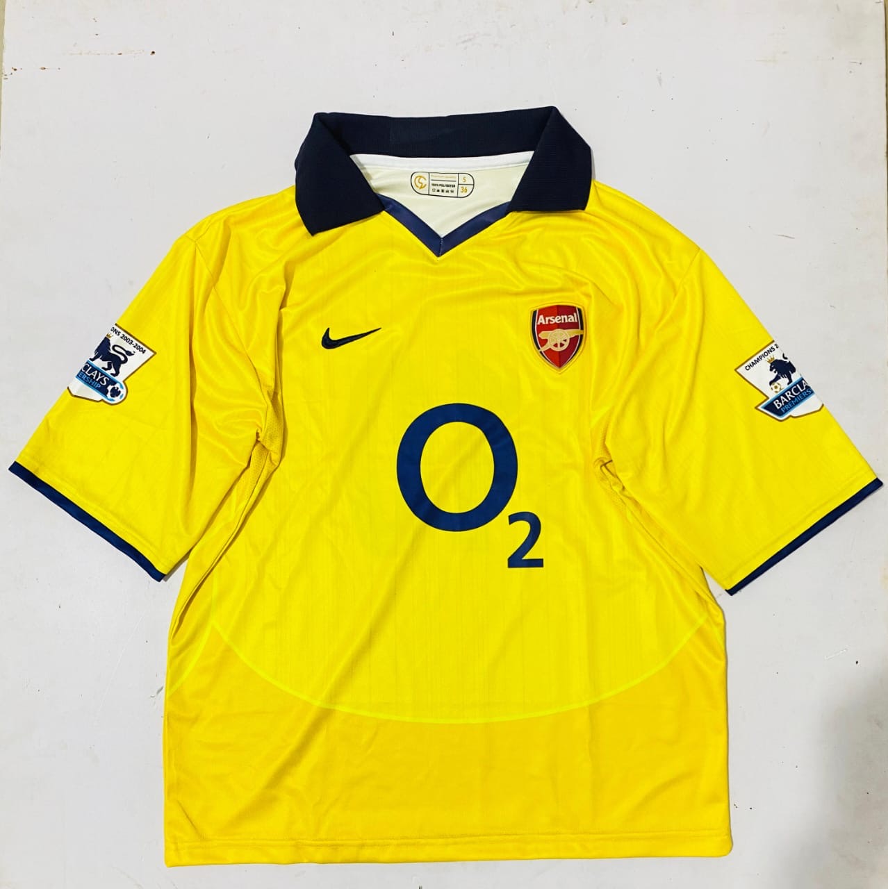 ARSENAL 2003/04 YELLOW COLLAR  FIVE SLEVEE - EMBROIDERY