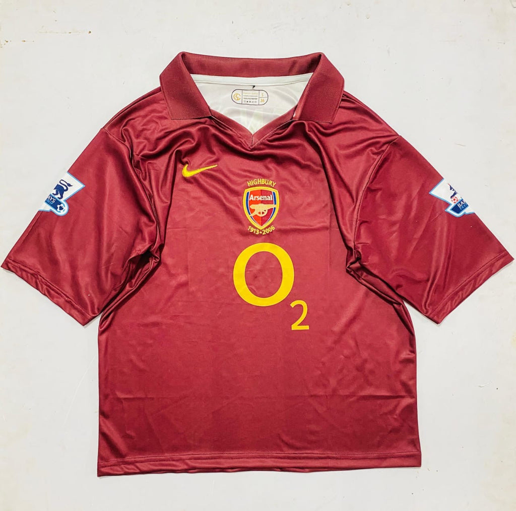 ARSENAL 2005/06 RED COLLAR  FIVE SLEVEE - EMBROIDERY