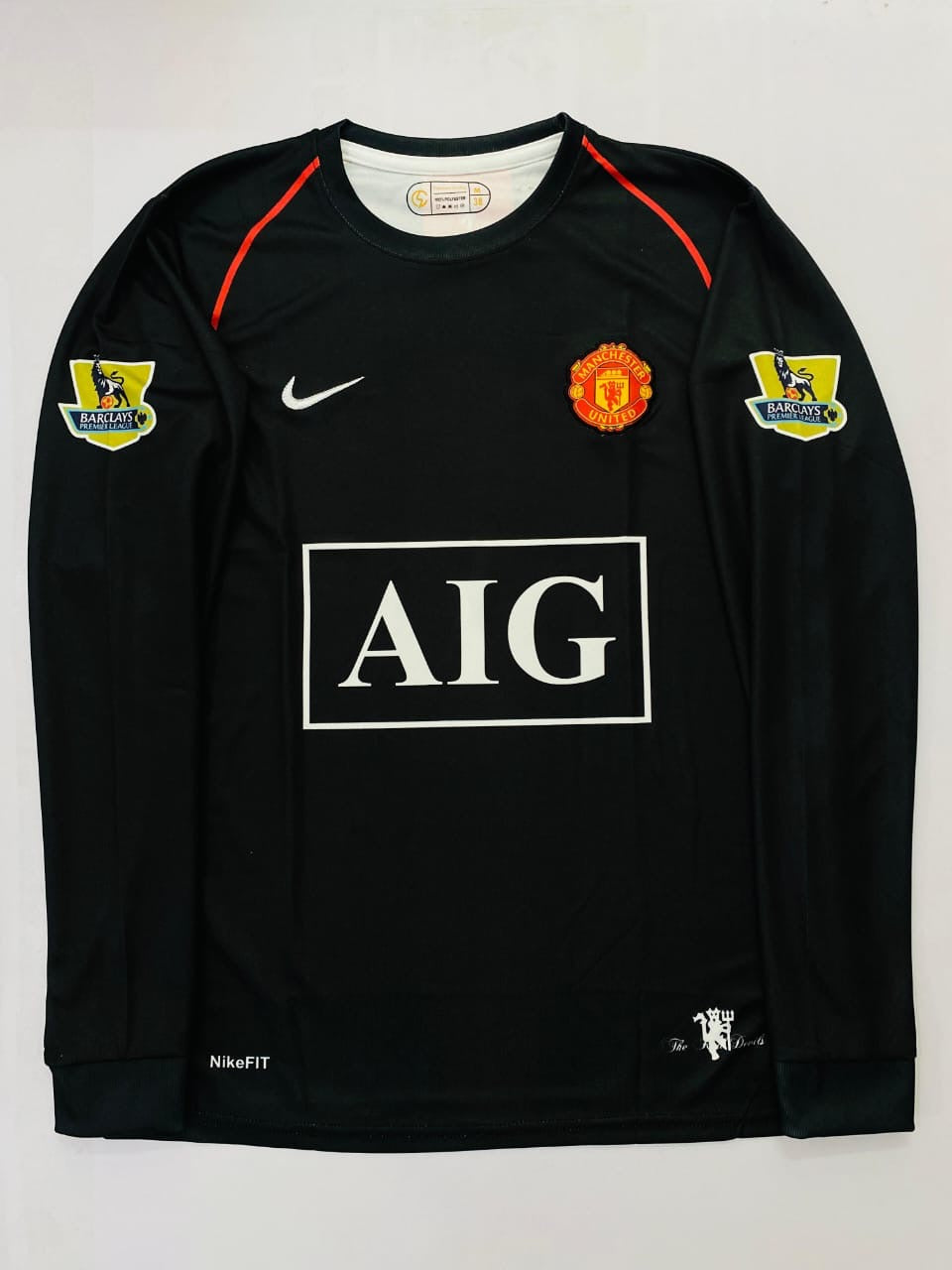 Man Utd  2007/08 Away Jersey Black  Full Slevee CR7-Embroidery