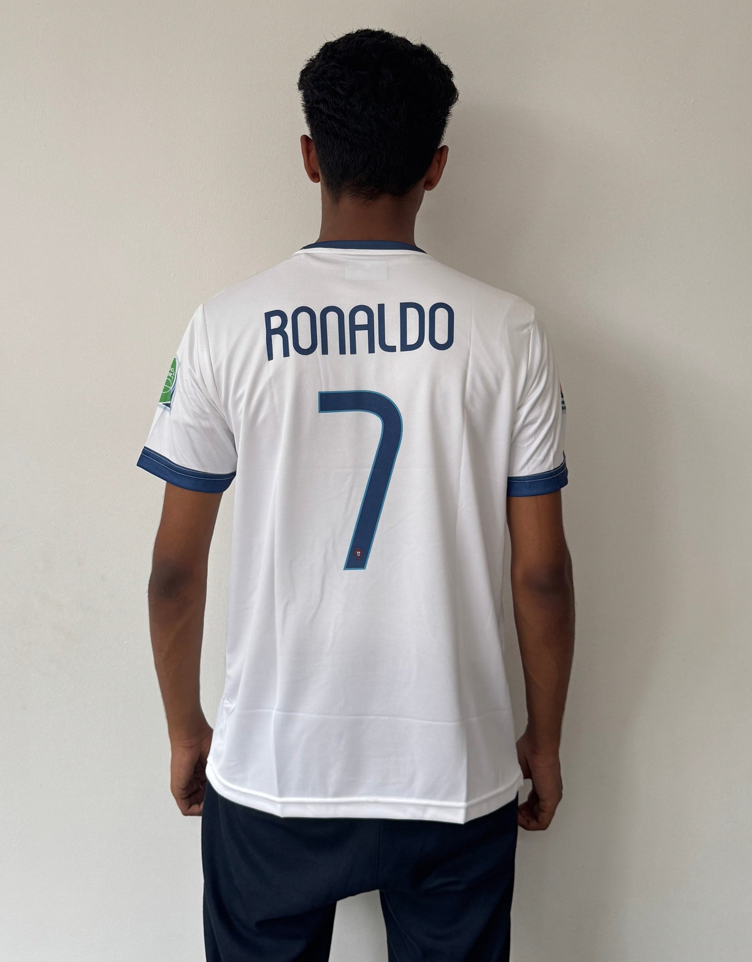 PORTUGAL 2014 AWAY WHITE RETRO JERSEY CR7-EMBROIDERY