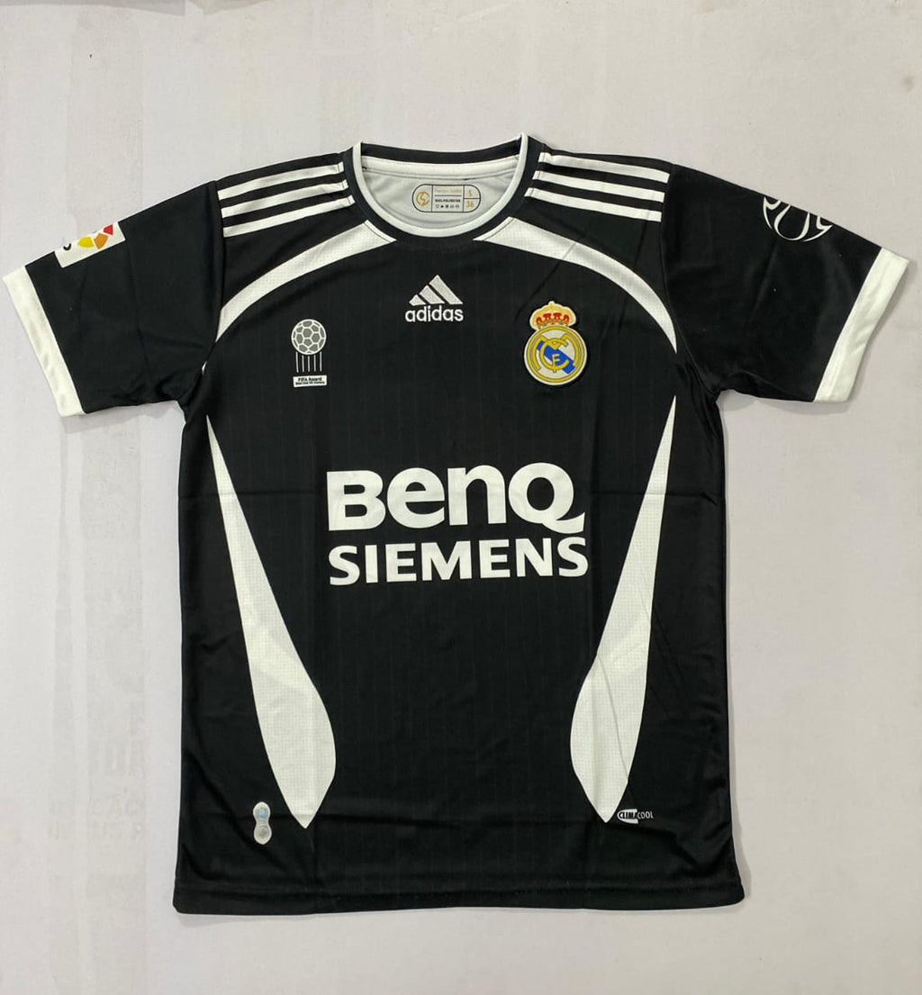 REAL MADRID 2007 AWAY BLACK -BECKHAM- EMBROIDERY