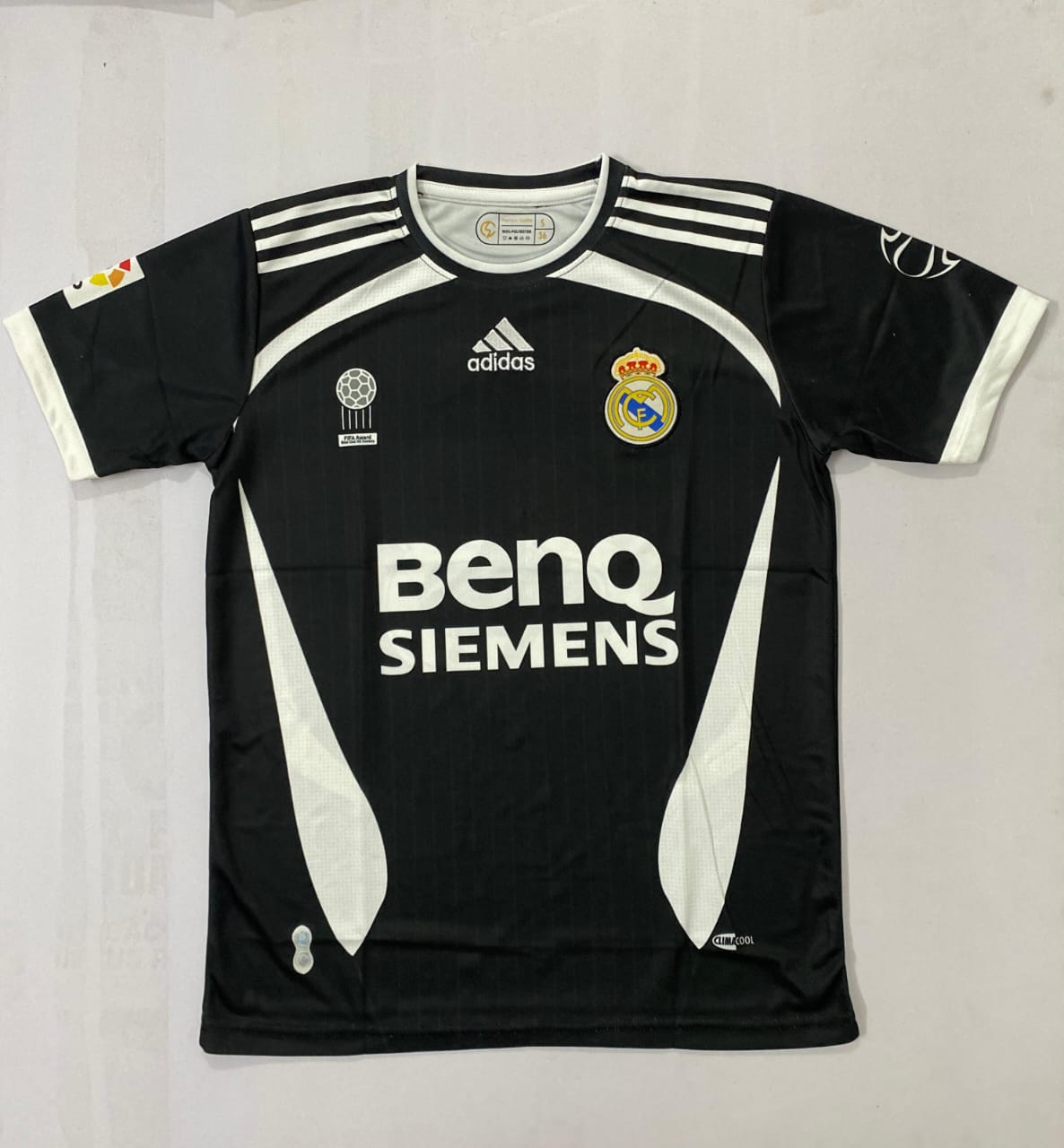 REAL MADRID 2007 AWAY BLACK -BECKHAM- EMBROIDERY
