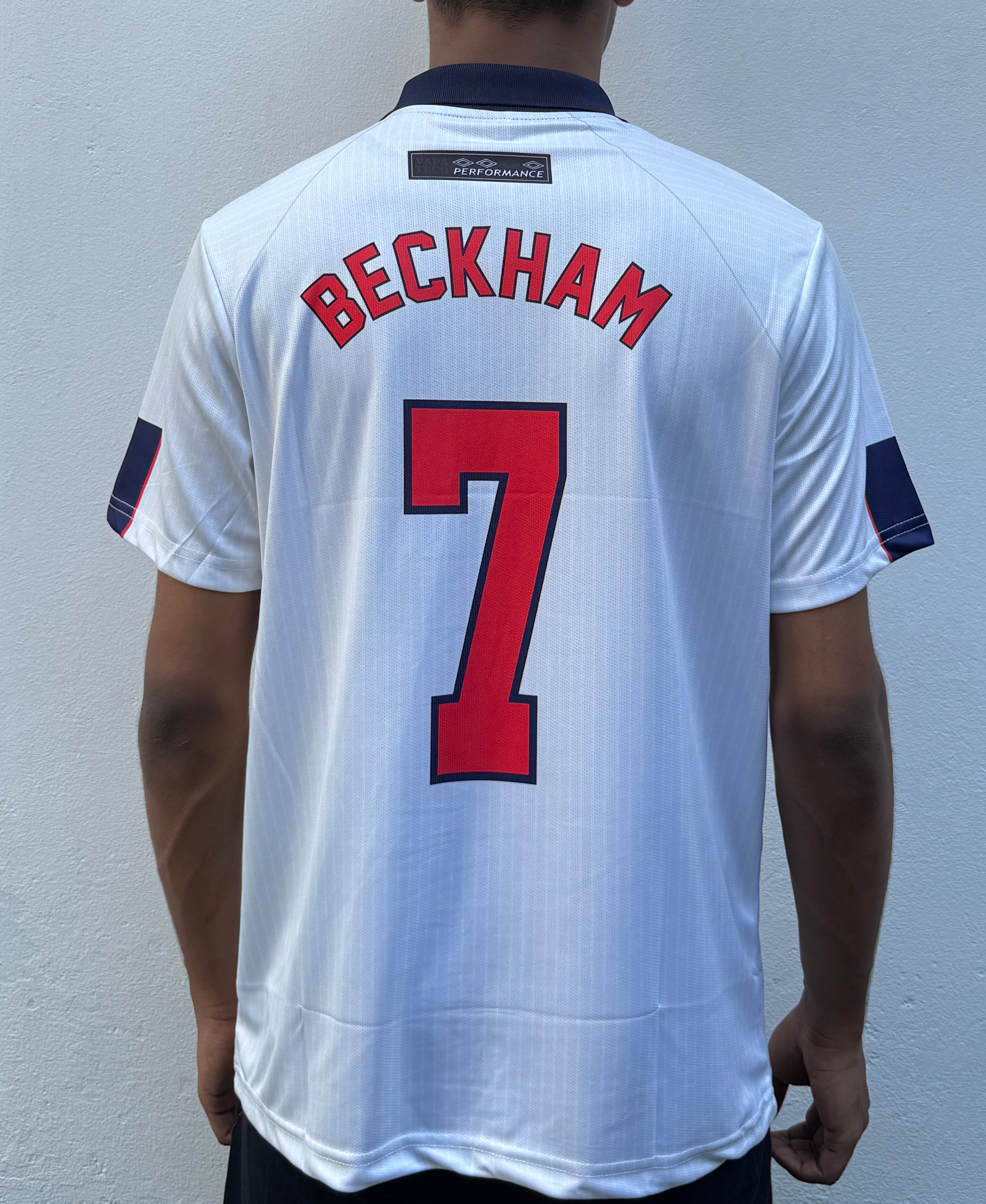 David Beckham England 1998 White-EMBROIDERY