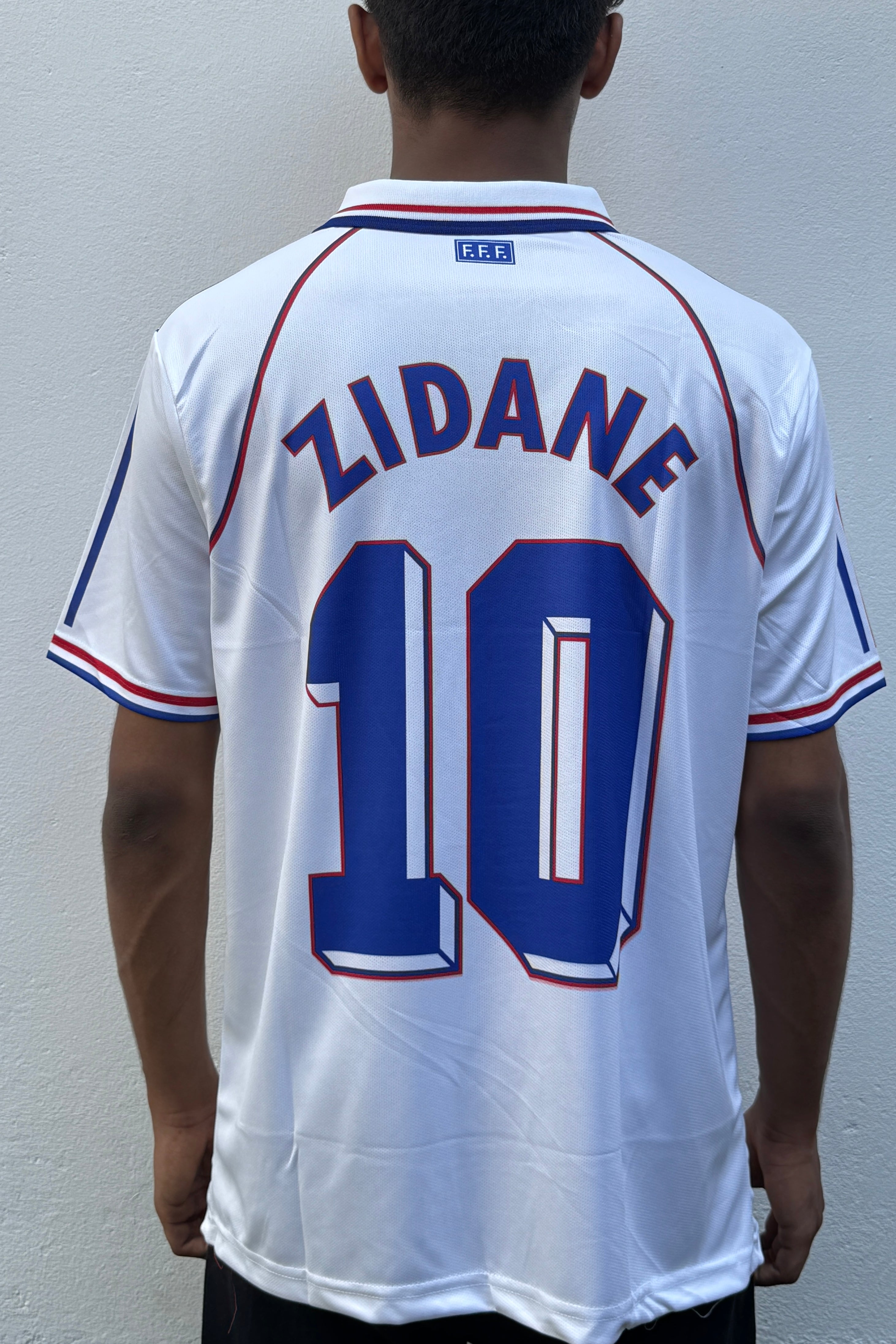 FRANCE 1998 (AWAY WHITE  KIT) ZIDANE POLO-EMBROIDERY