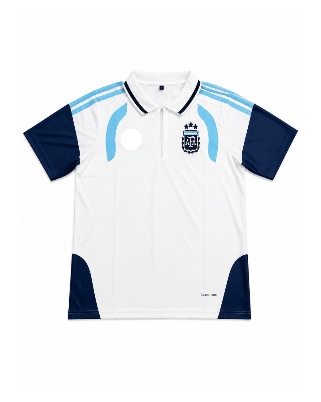 ARGENTINA 2026 TRAINING KIT - POLO (HALF SLEVEE ) ZIP -EMBROIDERY